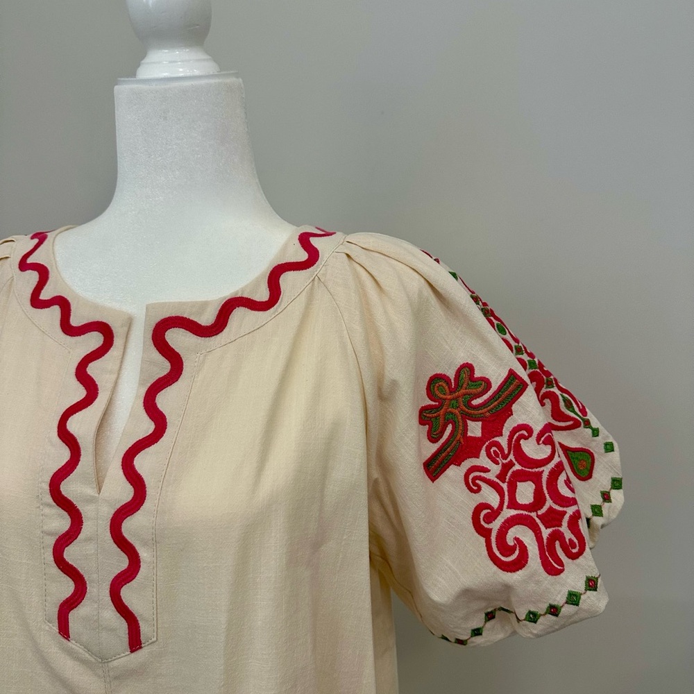 Embroidered Cream Dress - Picture 2 of 2